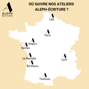 Carte de France des villes où trouver des ateliers d'écriture